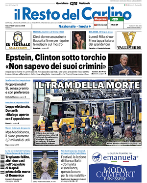 Prima pagina Il Resto del Carlino di oggi - Quotidiano regionale