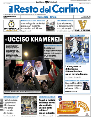 Prima pagina Il Resto del Carlino di oggi - Quotidiano regionale