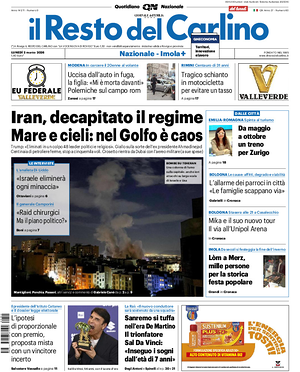 Prima pagina Il Resto del Carlino di oggi - Quotidiano regionale