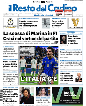 Prima pagina Il Resto del Carlino di oggi - Quotidiano regionale