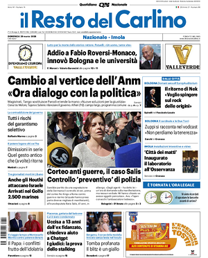 Prima pagina Il Resto del Carlino di oggi - Quotidiano regionale