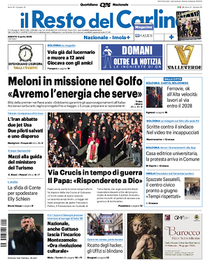 Prima pagina Il Resto del Carlino di oggi - Quotidiano regionale