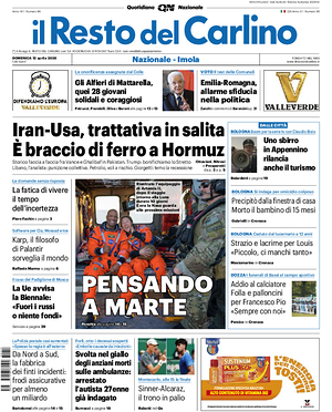 Prima pagina Il Resto del Carlino di oggi - Quotidiano regionale