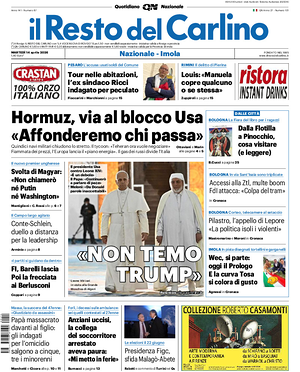 Prima pagina Il Resto del Carlino di oggi - Quotidiano regionale