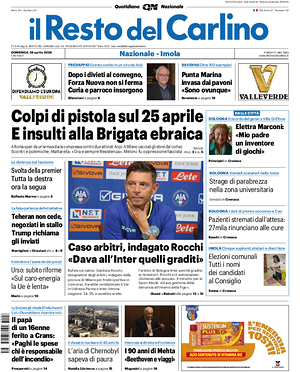 Prima pagina Il Resto del Carlino di oggi - Quotidiano regionale