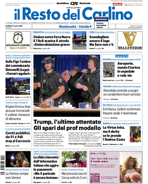 Prima pagina Il Resto del Carlino di oggi - Quotidiano regionale
