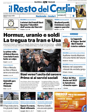 Prima pagina Il Resto del Carlino di oggi - Quotidiano regionale