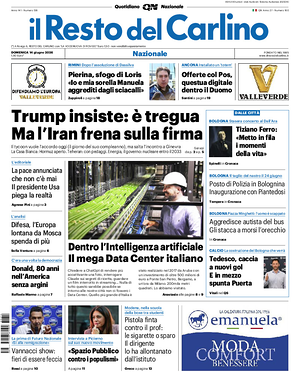 Prima pagina Il Resto del Carlino di oggi - Quotidiano regionale