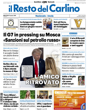 Prima pagina Il Resto del Carlino di oggi - Quotidiano regionale
