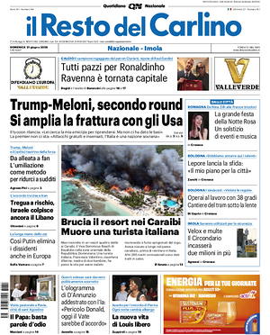 Prima pagina Il Resto del Carlino di oggi - Quotidiano regionale