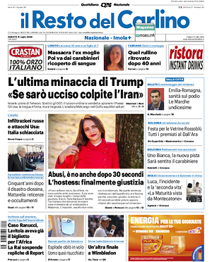Prima pagina Il Resto del Carlino di oggi - Quotidiano regionale