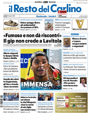 Prima pagina Il Resto del Carlino di oggi - Quotidiano regionale