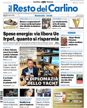 Prima pagina Il Resto del Carlino di oggi - Quotidiano regionale