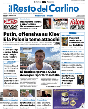 Prima pagina Il Resto del Carlino di oggi - Quotidiano regionale