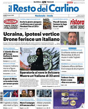 Prima pagina Il Resto del Carlino di oggi - Quotidiano regionale