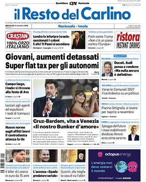 Prima pagina Il Resto del Carlino di oggi - Quotidiano regionale