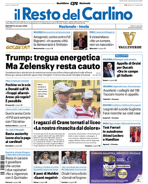 Prima pagina Il Resto del Carlino di oggi - Quotidiano regionale