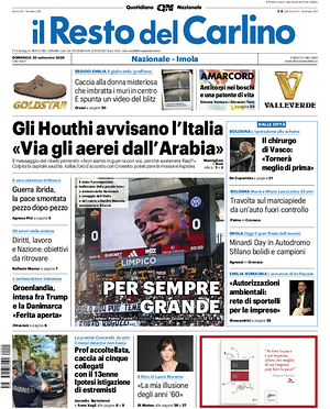 Prima pagina Il Resto del Carlino di oggi - Quotidiano regionale