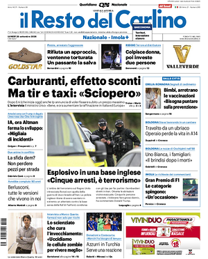 Prima pagina Il Resto del Carlino di oggi - Quotidiano regionale
