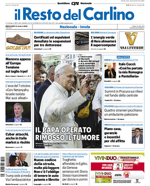 Prima pagina Il Resto del Carlino di oggi - Quotidiano regionale