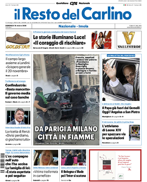 Prima pagina Il Resto del Carlino di oggi - Quotidiano regionale