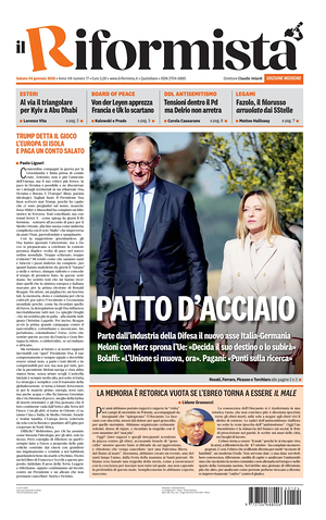 Prima pagina Il Riformista di oggi - Quotidiano nazionale