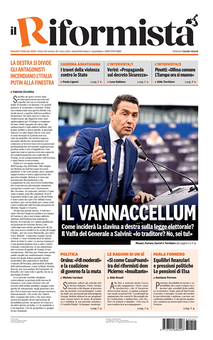 Prima pagina Il Riformista di oggi - Quotidiano nazionale