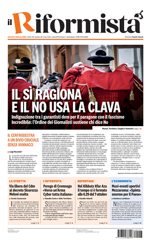 Prima pagina Il Riformista di oggi - Quotidiano nazionale