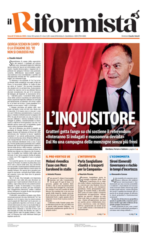 Prima pagina Il Riformista di oggi - Quotidiano nazionale