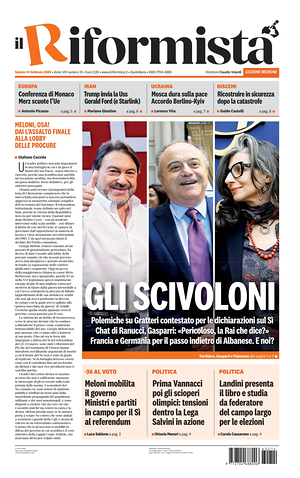 Prima pagina Il Riformista di oggi - Quotidiano nazionale