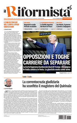 Prima pagina Il Riformista di oggi - Quotidiano nazionale
