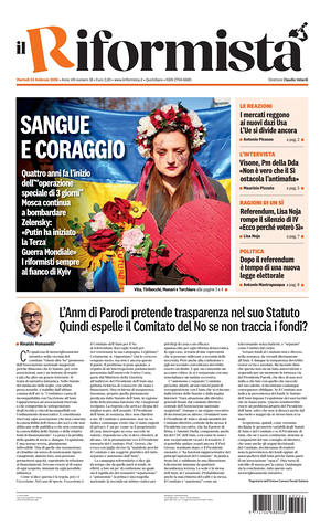 Prima pagina Il Riformista di oggi - Quotidiano nazionale