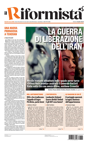 Prima pagina Il Riformista di oggi - Quotidiano nazionale