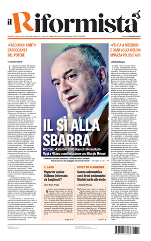 Prima pagina Il Riformista di oggi - Quotidiano nazionale