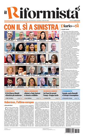 Prima pagina Il Riformista di oggi - Quotidiano nazionale