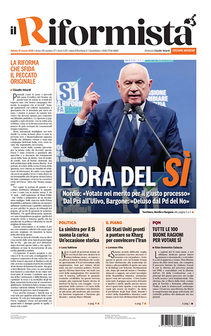 Prima pagina Il Riformista di oggi - Quotidiano nazionale