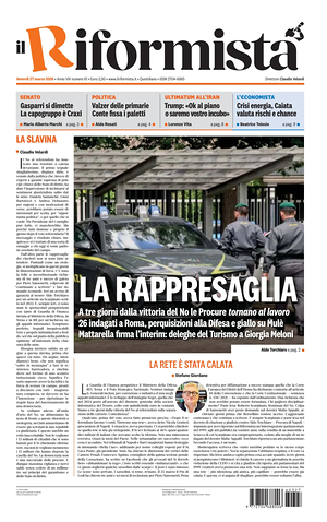 Prima pagina Il Riformista di oggi - Quotidiano nazionale