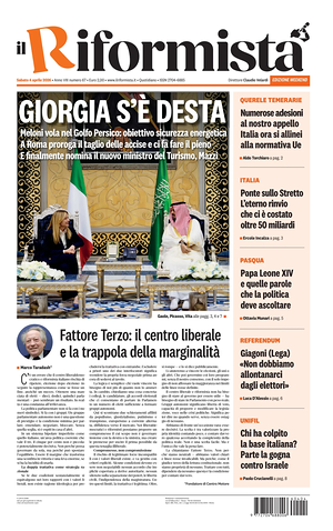 Prima pagina Il Riformista di oggi - Quotidiano nazionale
