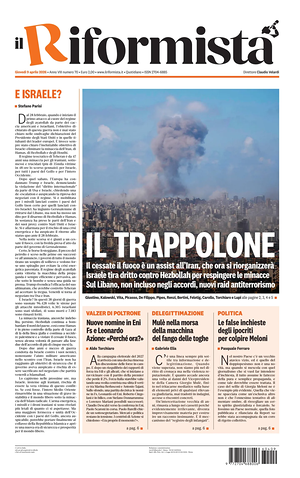 Prima pagina Il Riformista di oggi - Quotidiano nazionale