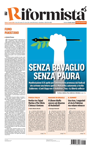 Prima pagina Il Riformista di oggi - Quotidiano nazionale