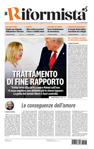 Prima pagina Il Riformista di oggi - Quotidiano nazionale