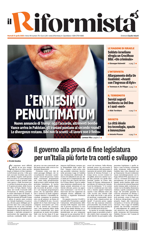 Prima pagina Il Riformista di oggi - Quotidiano nazionale