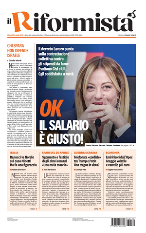 Prima pagina Il Riformista di oggi - Quotidiano nazionale