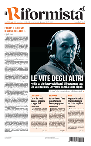 Prima pagina Il Riformista di oggi - Quotidiano nazionale
