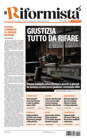 Prima pagina Il Riformista di oggi - Quotidiano nazionale