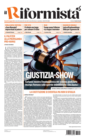 Prima pagina Il Riformista di oggi - Quotidiano nazionale