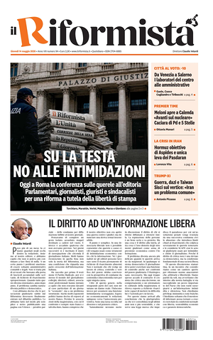 Prima pagina Il Riformista di oggi - Quotidiano nazionale