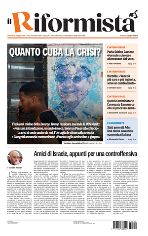 Prima pagina Il Riformista di oggi - Quotidiano nazionale