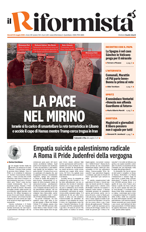 Prima pagina Il Riformista di oggi - Quotidiano nazionale