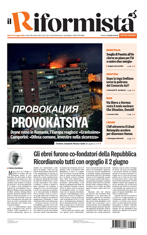 Prima pagina Il Riformista di oggi - Quotidiano nazionale